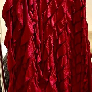 Free People maxi tiered skirt, size L, deep red